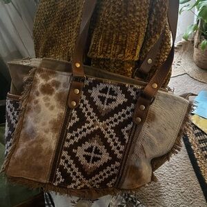 Brown Patterned Women's Bag